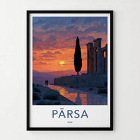 Parsa Poster - Iran Framed Print - Ancient Ruins Sunset Lounge Decor