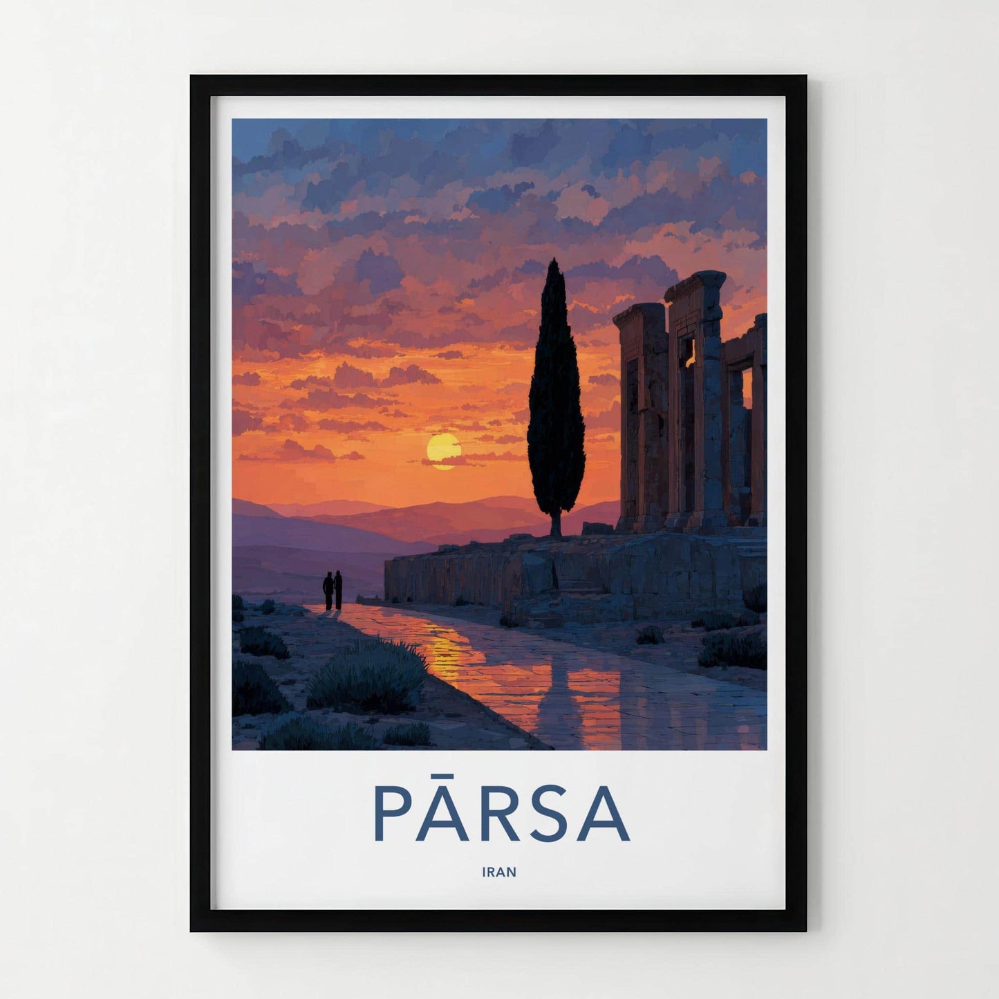 Parsa Poster - Iran Framed Print - Ancient Ruins Sunset Lounge Decor