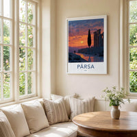 Parsa Poster - Iran Framed Print - Ancient Ruins Sunset Lounge Decor