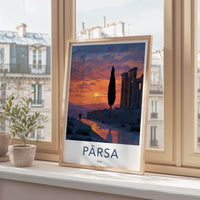 Parsa Poster - Iran Framed Print - Ancient Ruins Sunset Lounge Decor