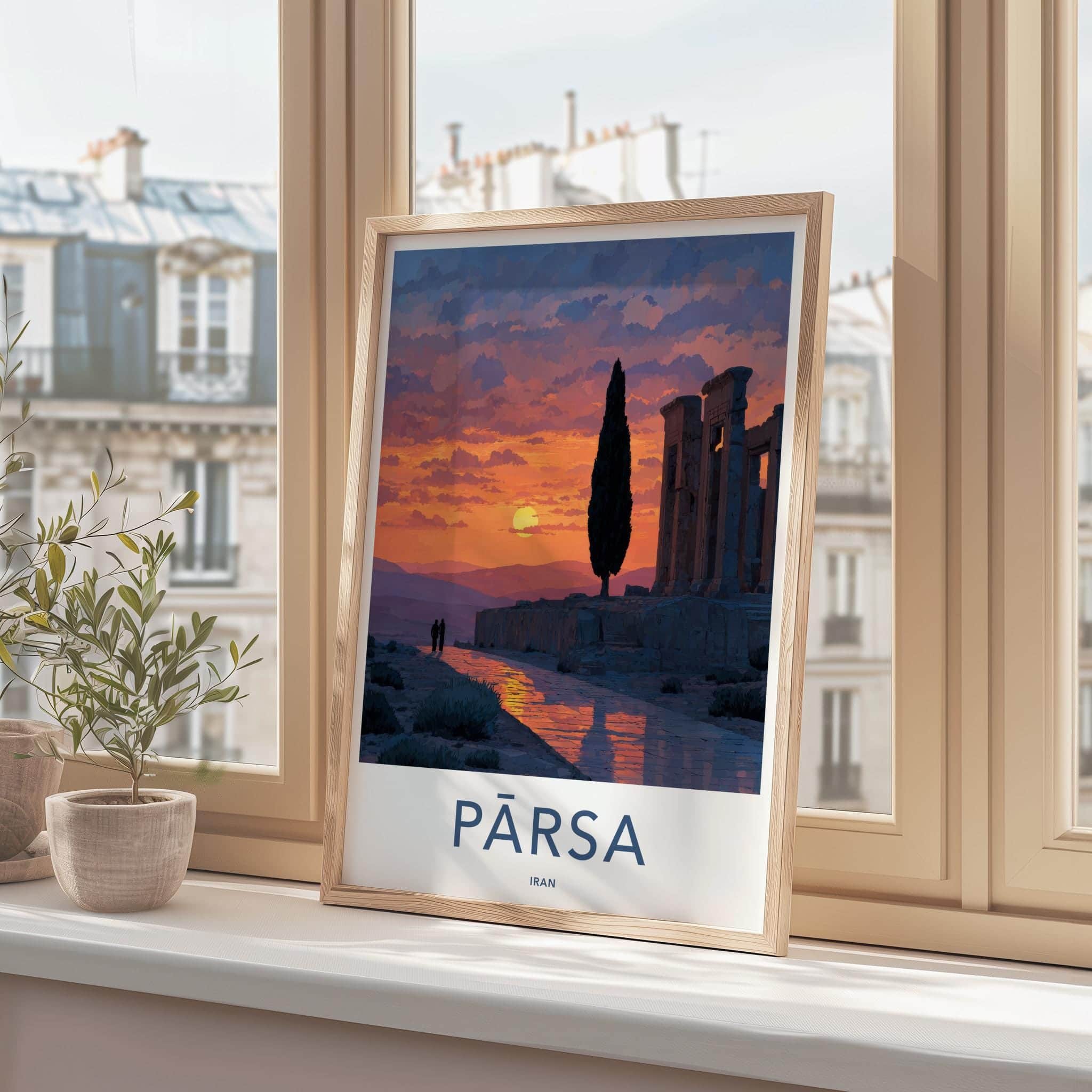 Parsa Poster - Iran Framed Print - Ancient Ruins Sunset Lounge Decor