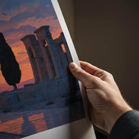 Parsa Poster - Iran Framed Print - Ancient Ruins Sunset Lounge Decor