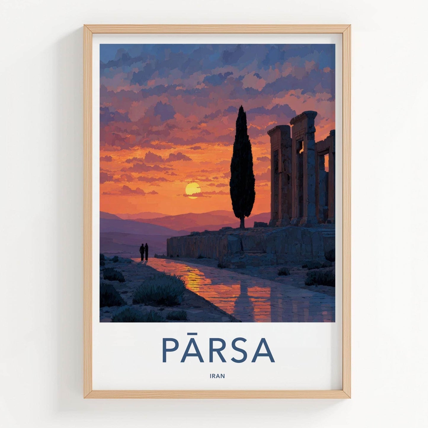 Parsa Poster - Iran Framed Print - Ancient Ruins Sunset Lounge Decor