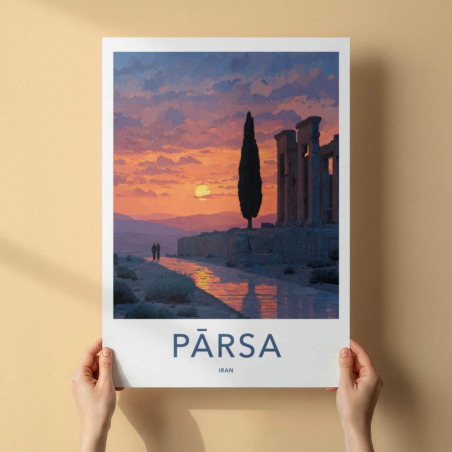 Parsa Poster - Iran Framed Print - Ancient Ruins Sunset Lounge Decor