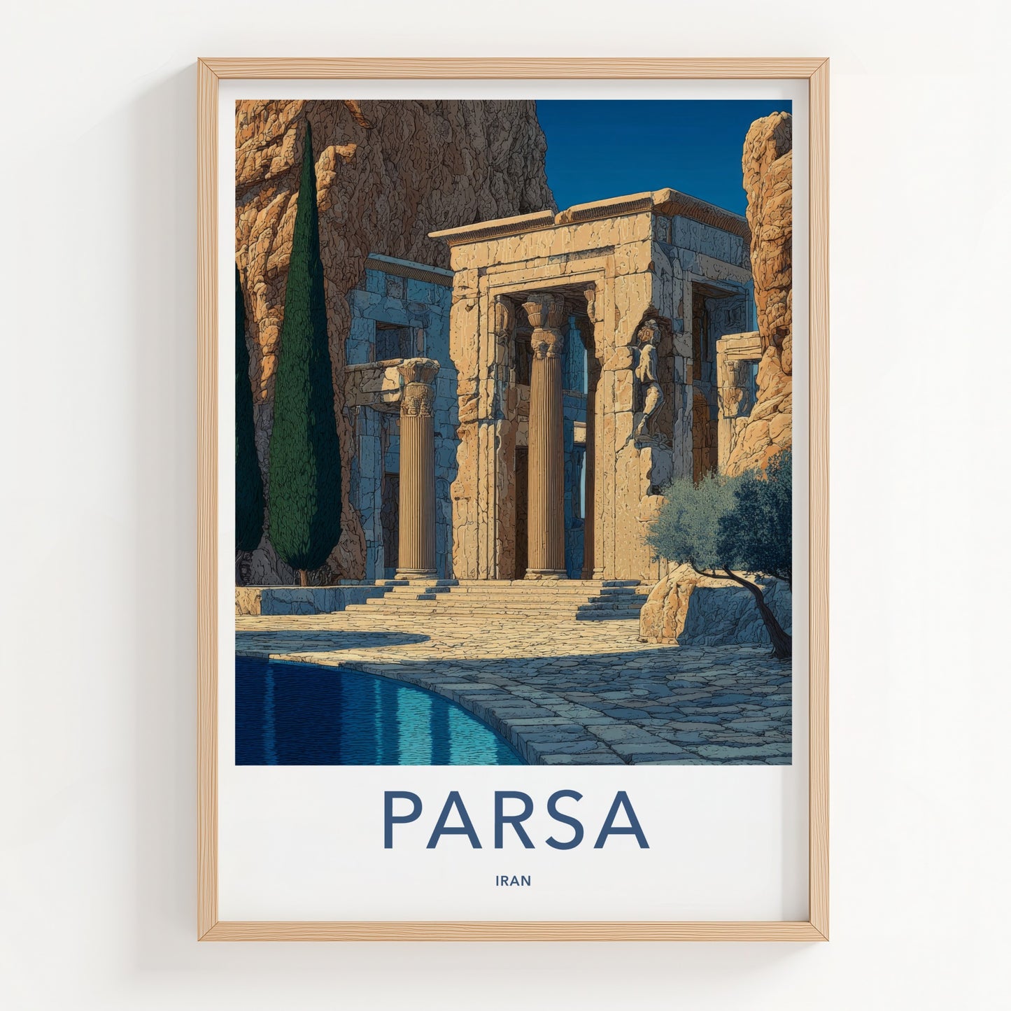 Parsa Poster - Iran Travel Art - Ancient Columns Ruined Home Decor