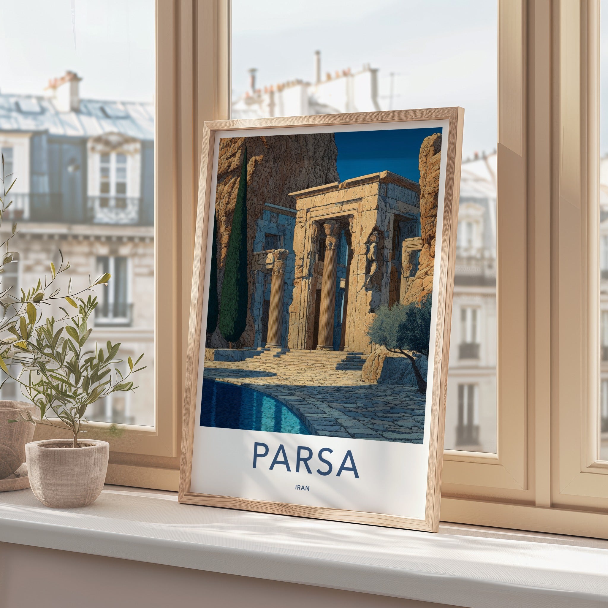 Parsa Poster - Iran Travel Art - Ancient Columns Ruined Home Decor
