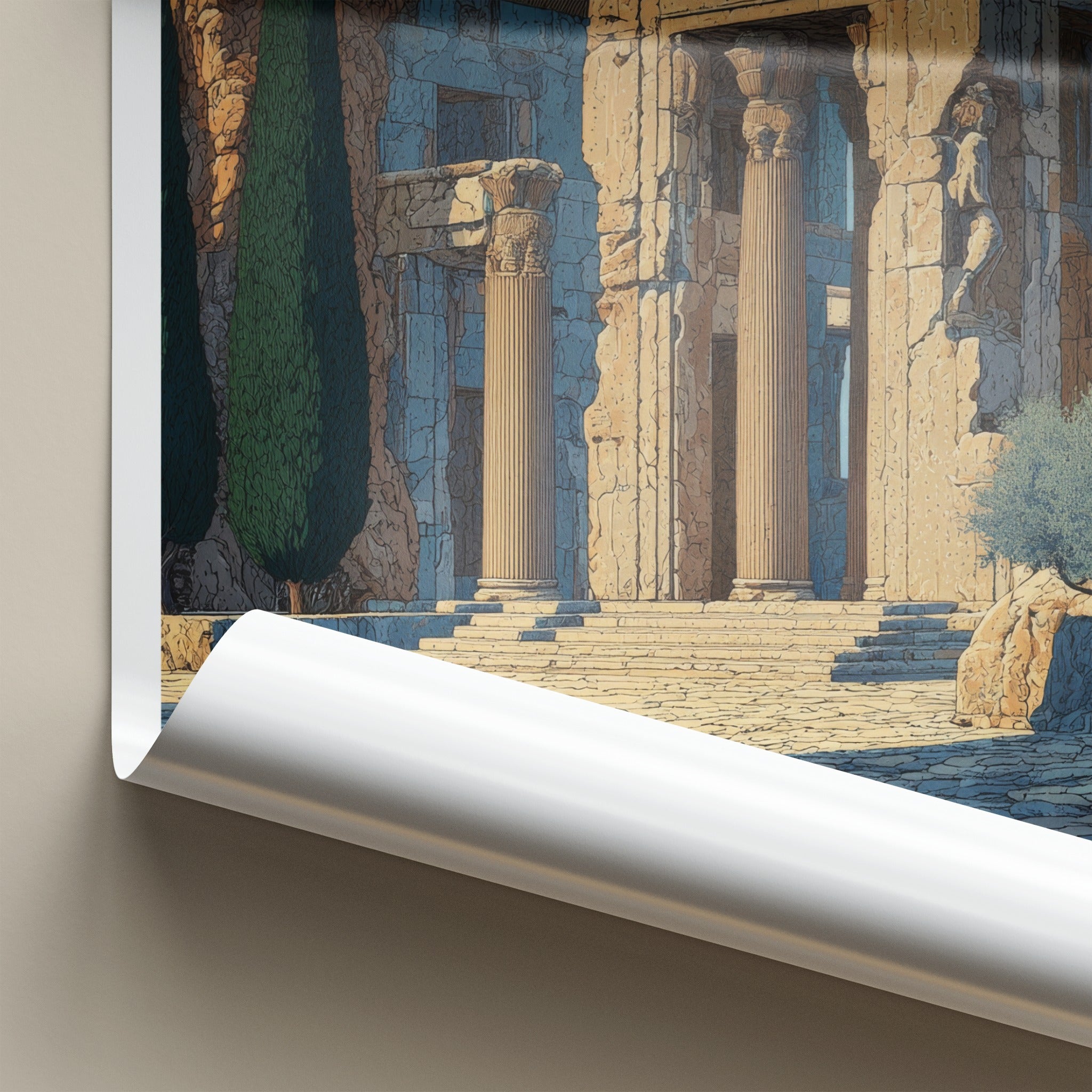 Parsa Poster - Iran Travel Art - Ancient Columns Ruined Home Decor
