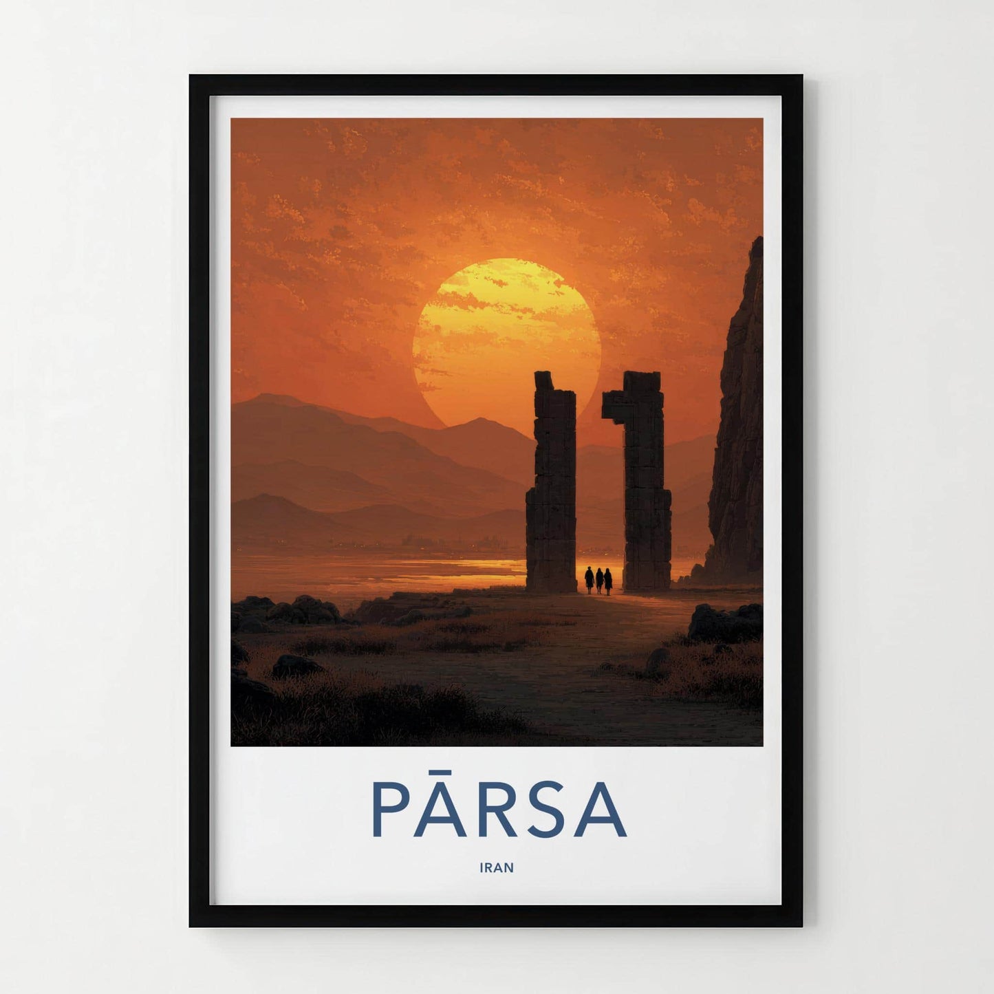 Parsa Poster - Iran Travel Art - Desert Ruins Sunset Home Decor