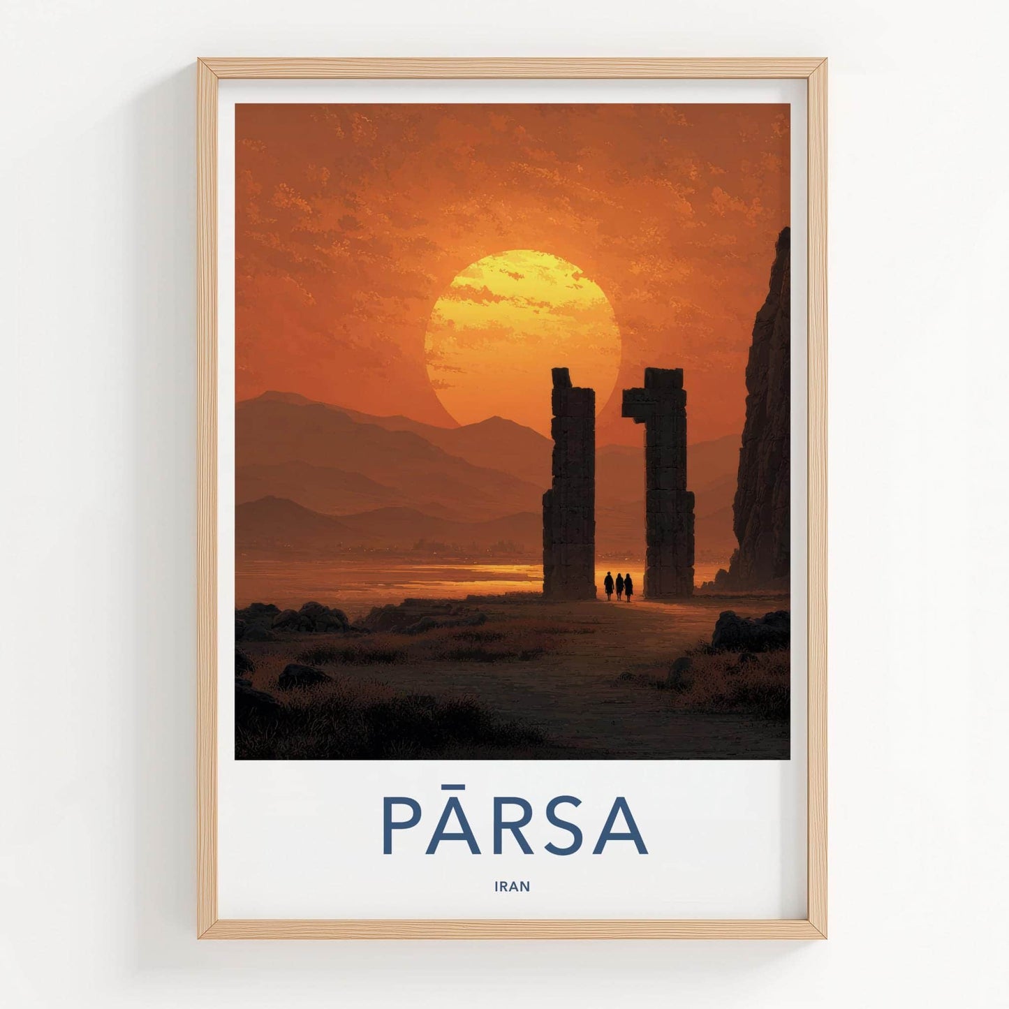 Parsa Poster - Iran Travel Art - Desert Ruins Sunset Home Decor