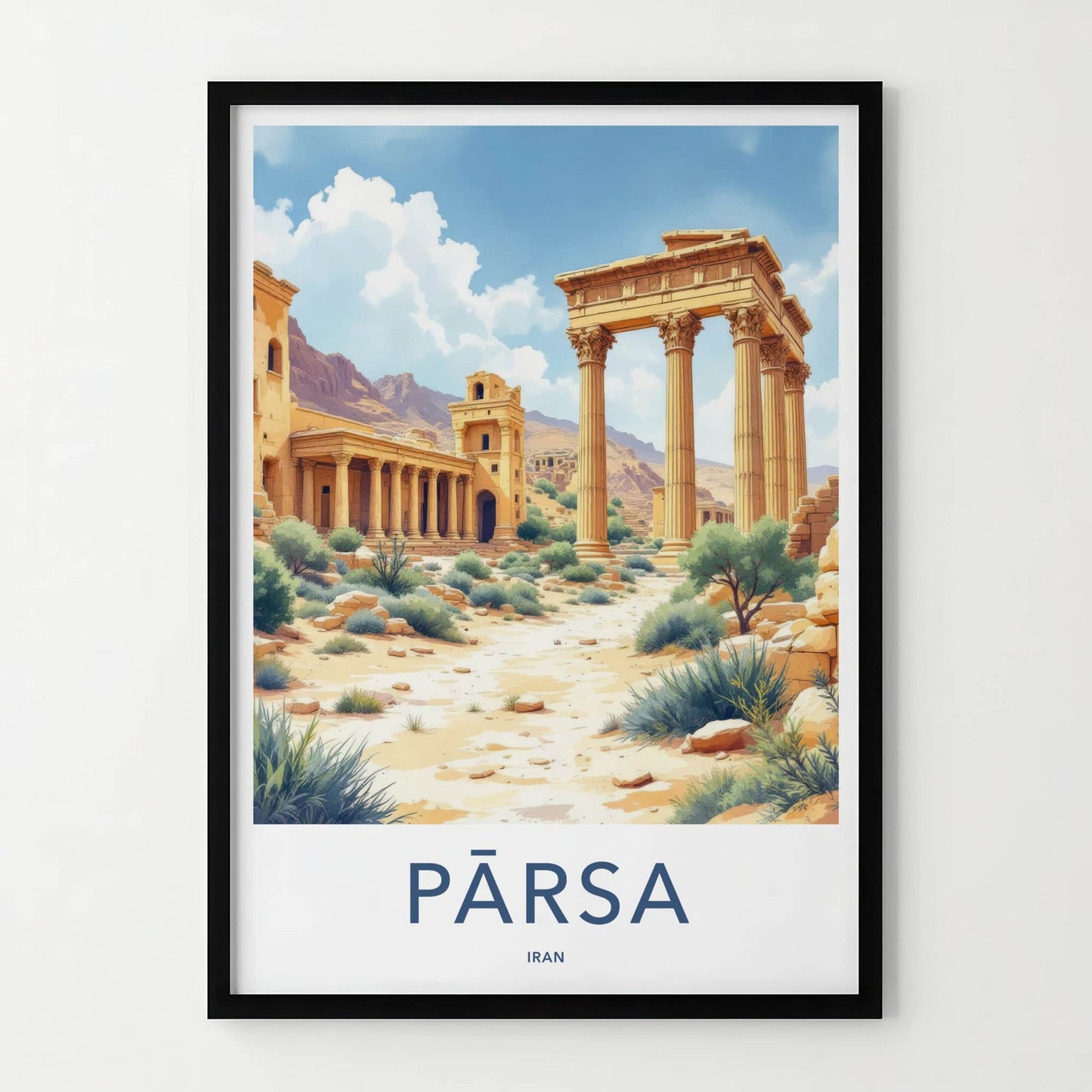 Parsa Poster - Iran Travel Art - Grand Stone Architecture Home Decor
