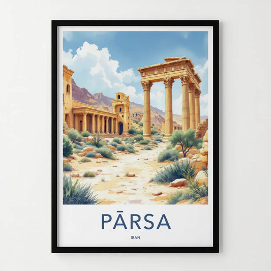 Parsa Poster - Iran Travel Art - Grand Stone Architecture Home Decor