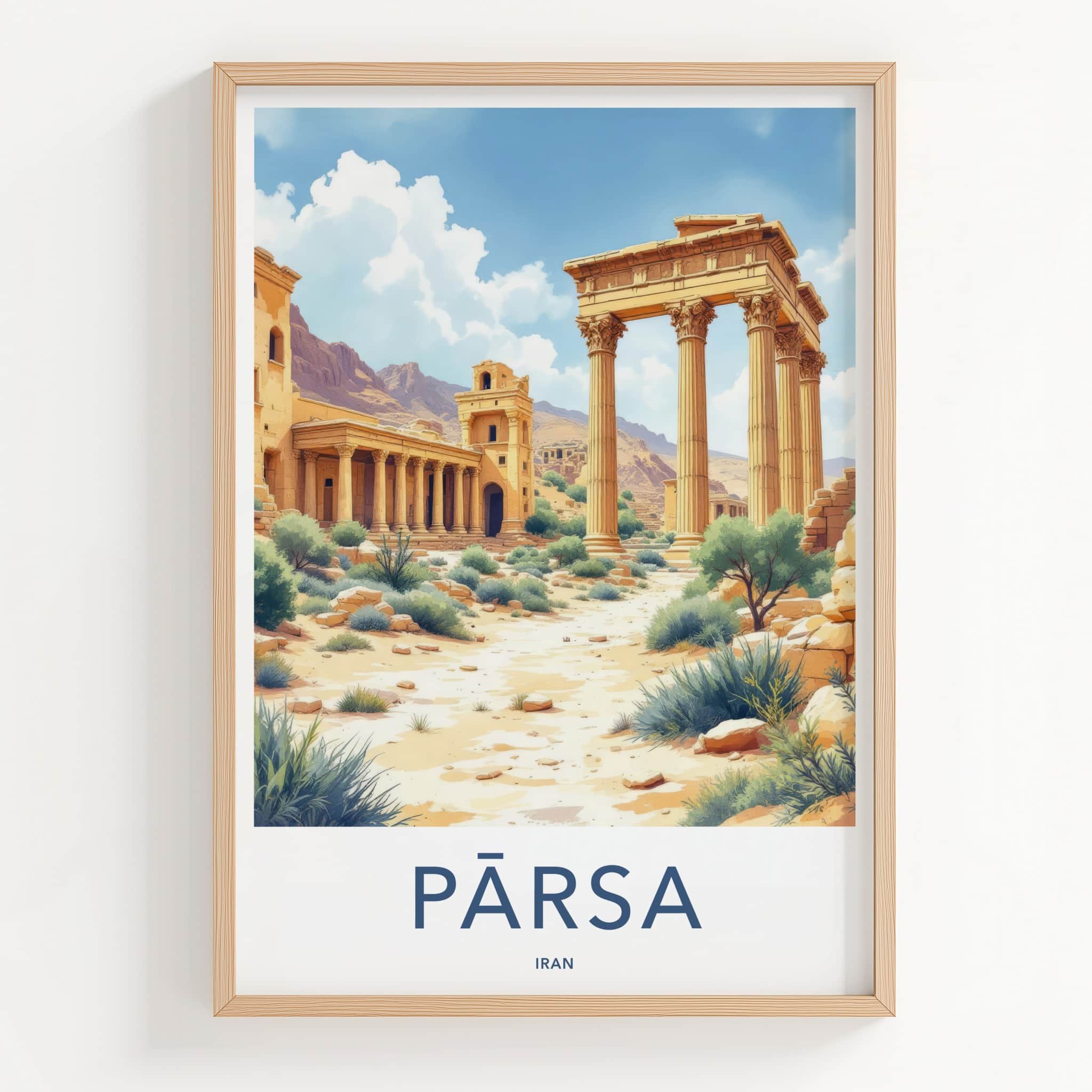 Parsa Poster - Iran Travel Art - Grand Stone Architecture Home Decor