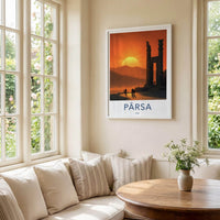 Parsa Poster - Iran Travel Print - Ancient Ruins Sunset Home Decor