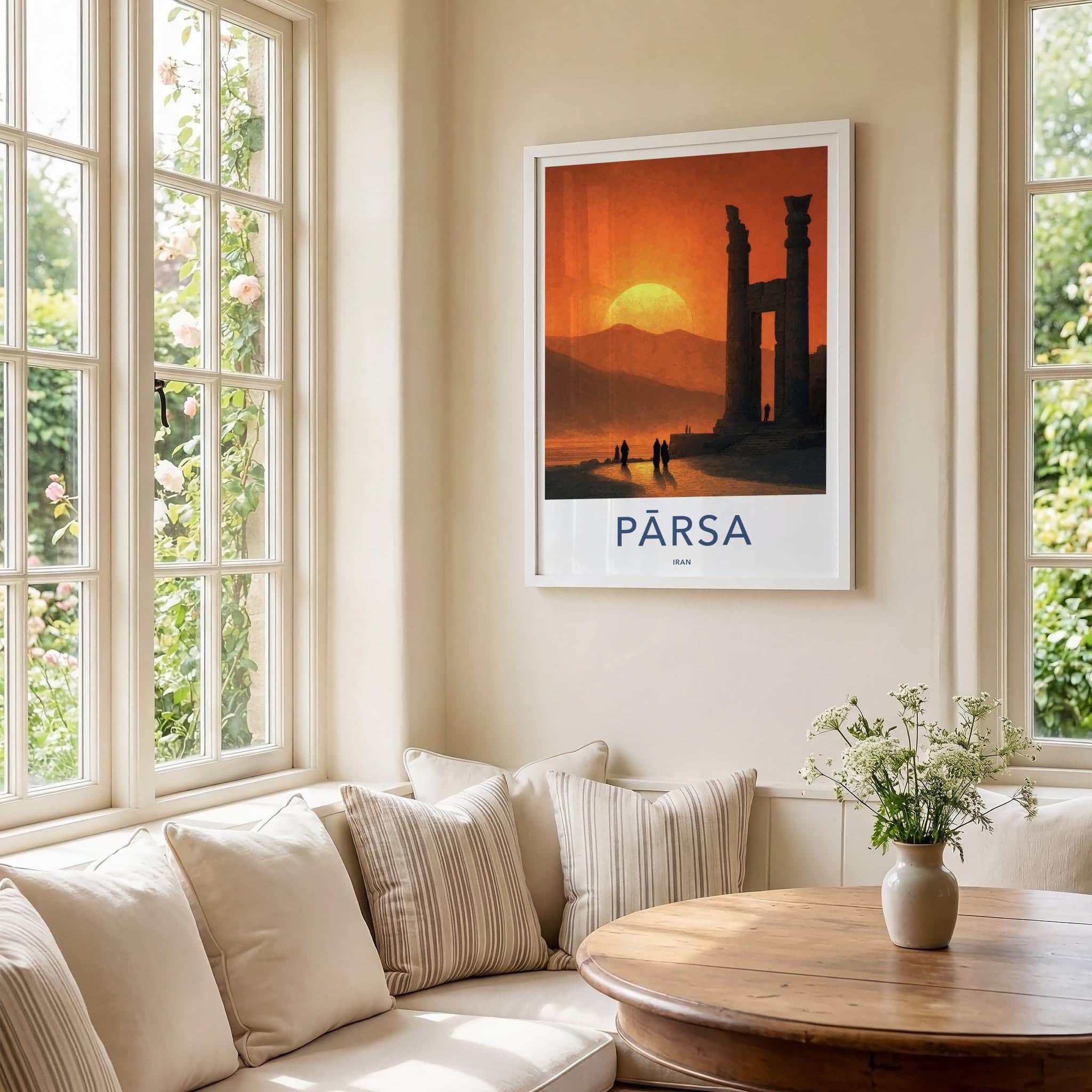 Parsa Poster - Iran Travel Print - Ancient Ruins Sunset Home Decor
