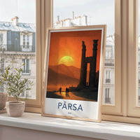 Parsa Poster - Iran Travel Print - Ancient Ruins Sunset Home Decor