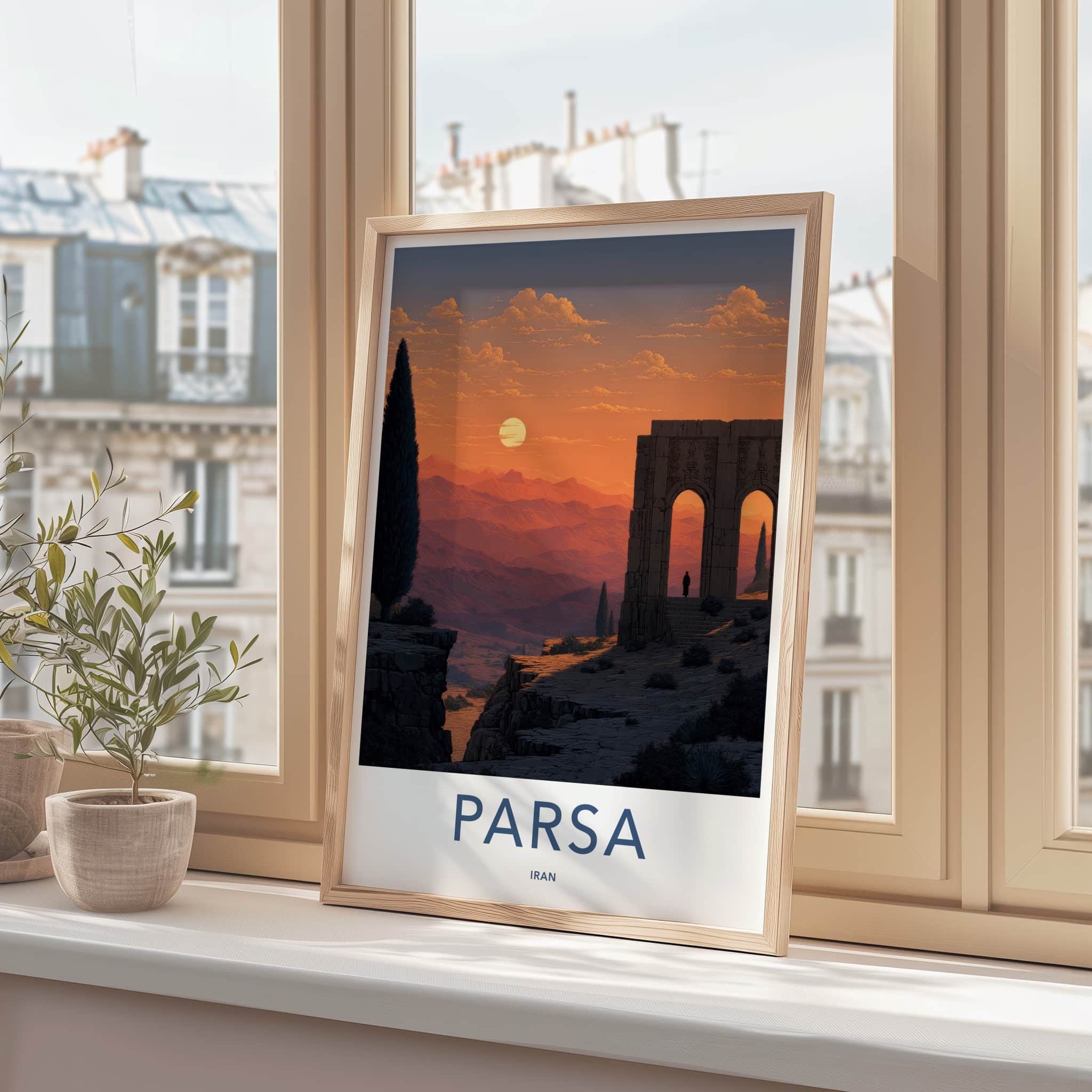 Parsa Poster - Iran Wall Art - Ancient Archways Sunset Home Decor