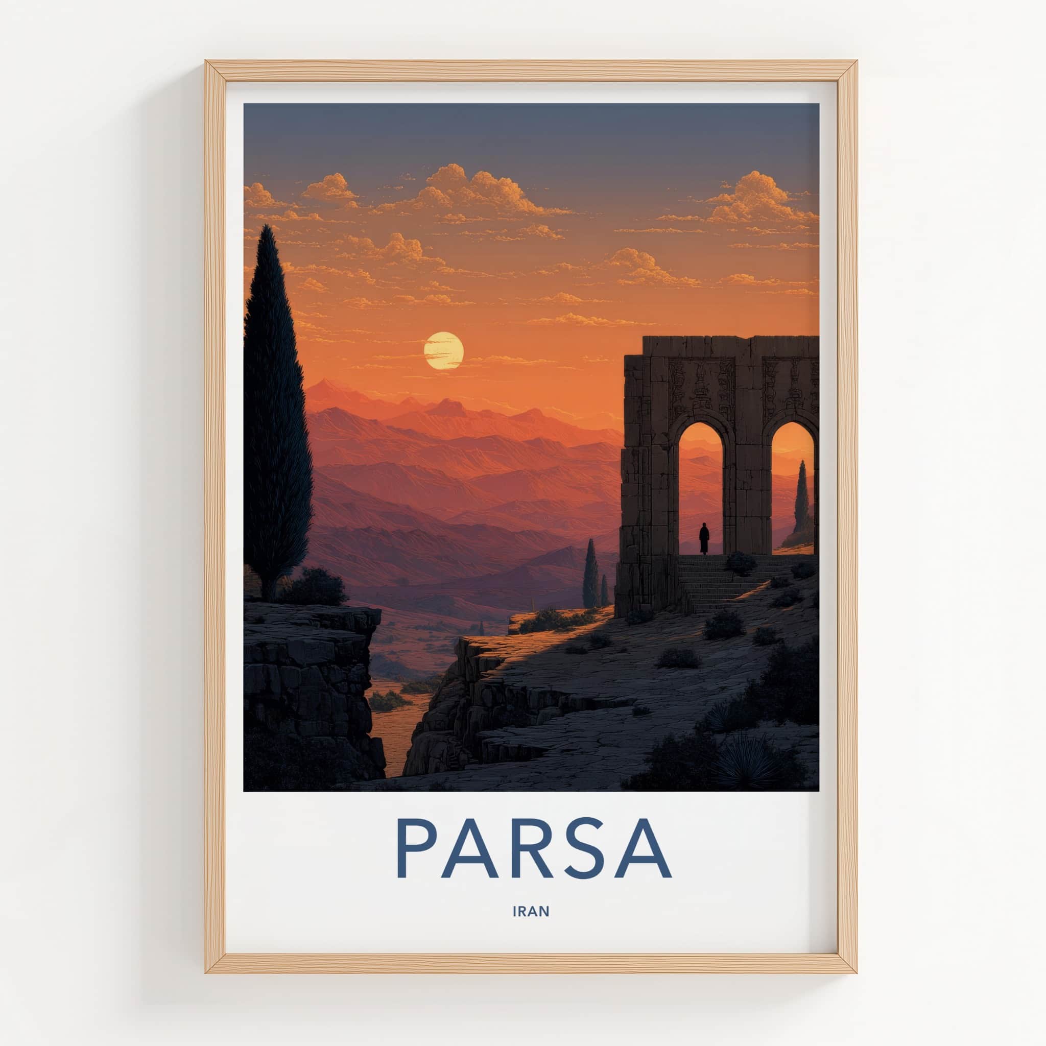 Parsa Poster - Iran Wall Art - Ancient Archways Sunset Home Decor