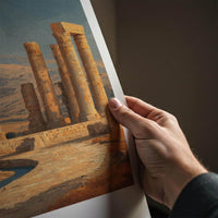 Parsa Poster - Iran Wall Art - Moonlight Desert Pillars Home Decor