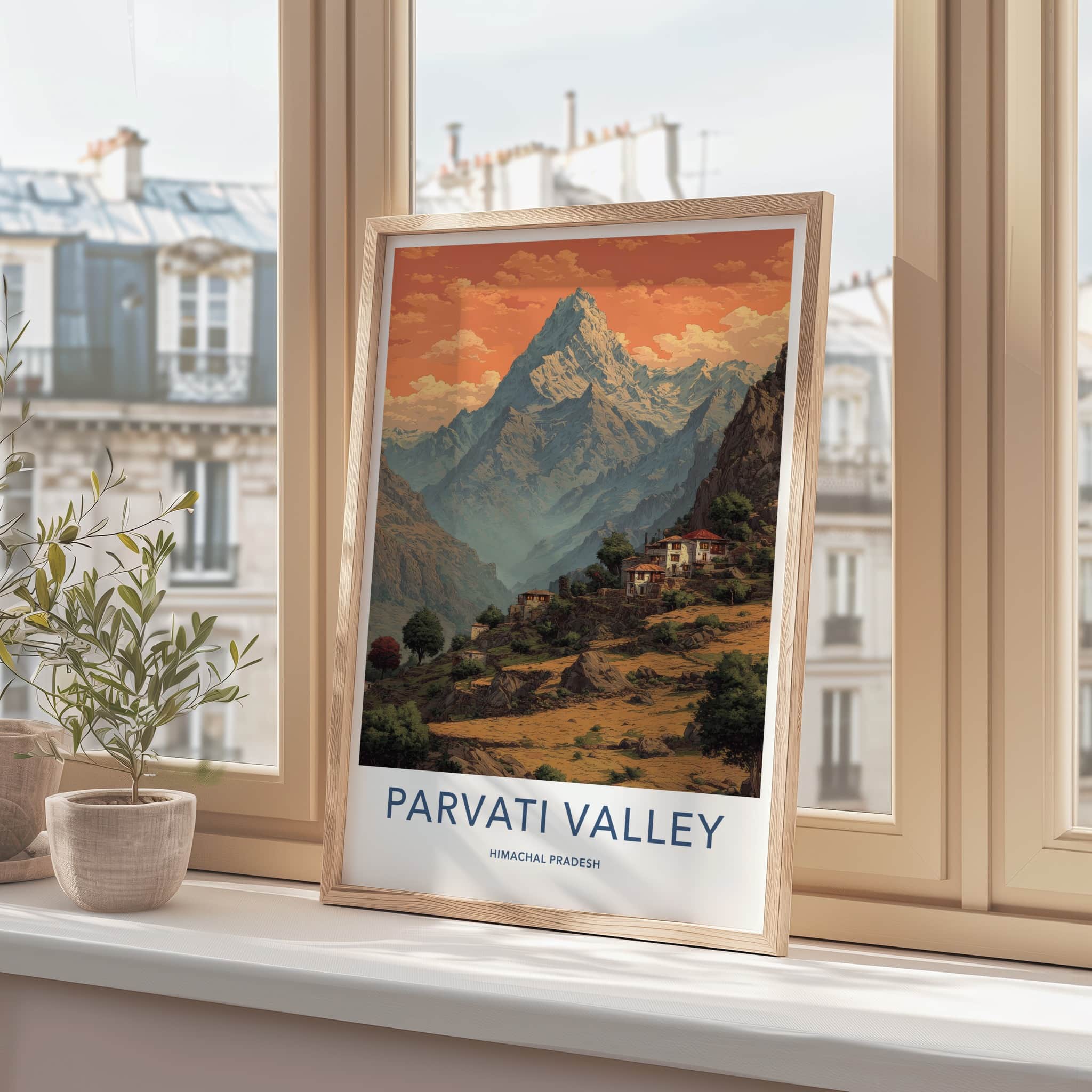 Parvati Valley Poster - India Himachal Pradesh Mountain Village Fine Art