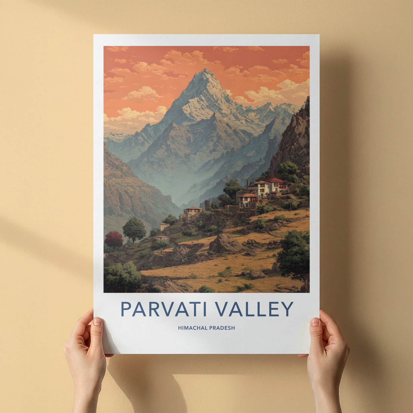 Parvati Valley Poster - India Himachal Pradesh Mountain Village Fine Art