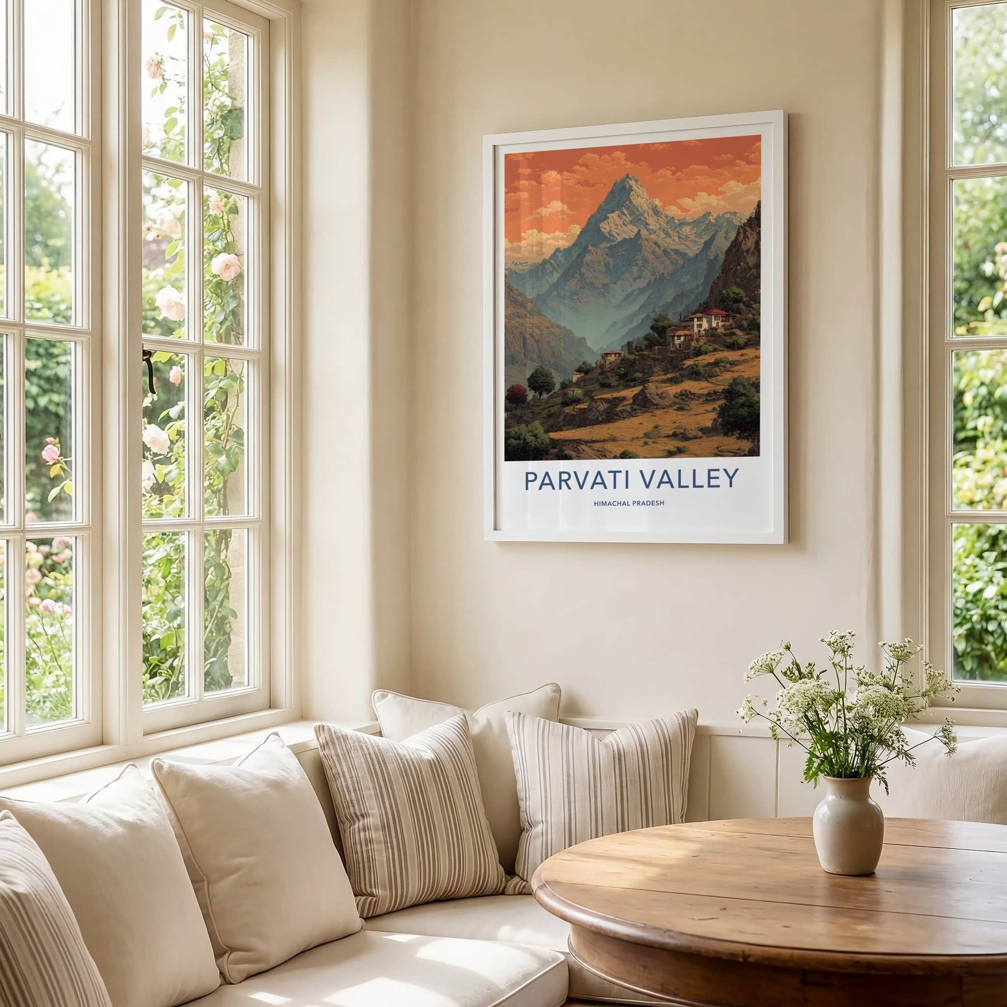 Parvati Valley Poster - India Himachal Pradesh Mountain Village Fine Art
