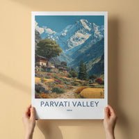 Parvati Valley Poster - India Himachal Pradesh Mountain Village Fine Art Home Decor