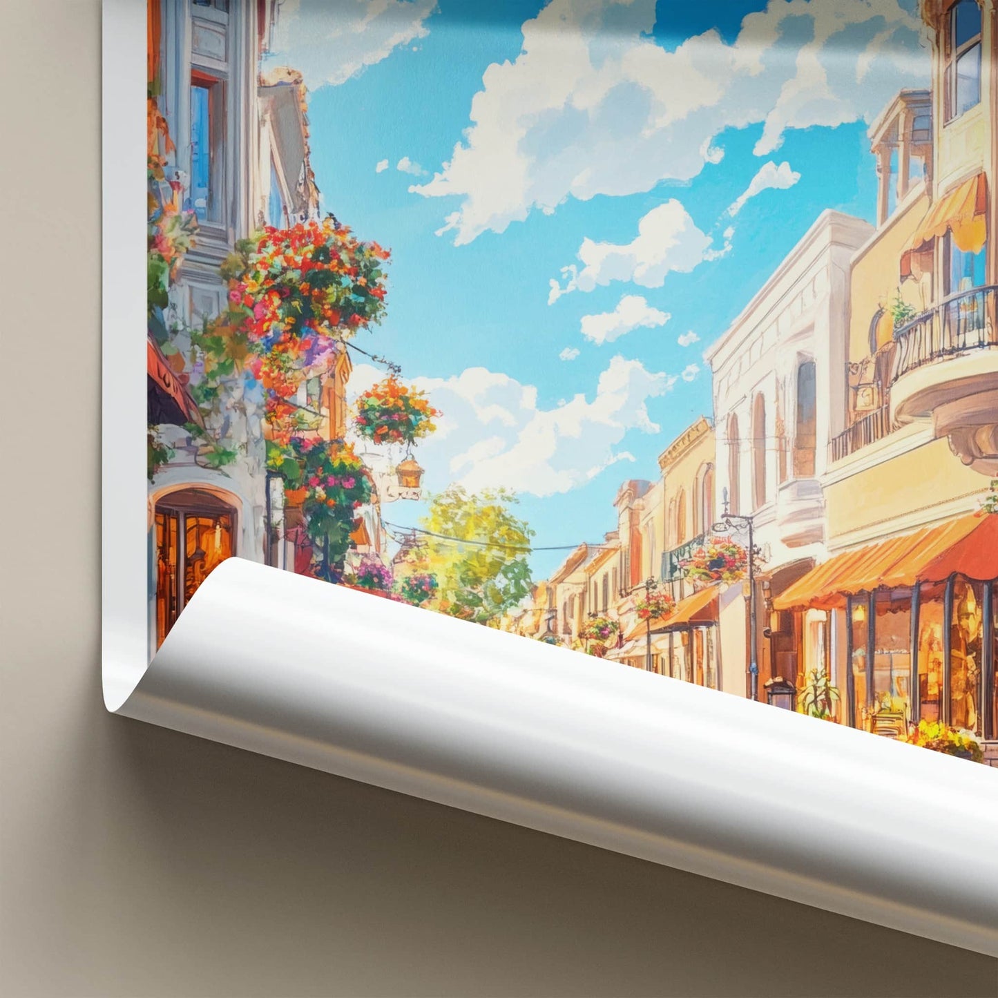 Pasadena Poster - California Travel Art - Flower Lined Street Home Decor