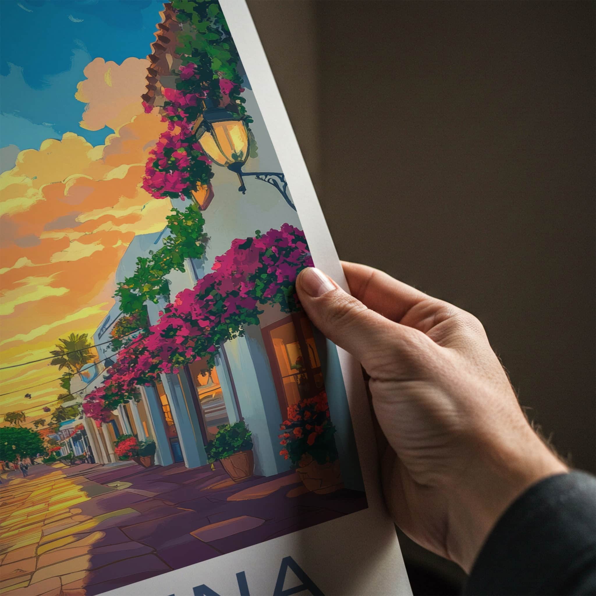 Pasadena Poster - California Travel Art - Golden Hour Alley Home Decor