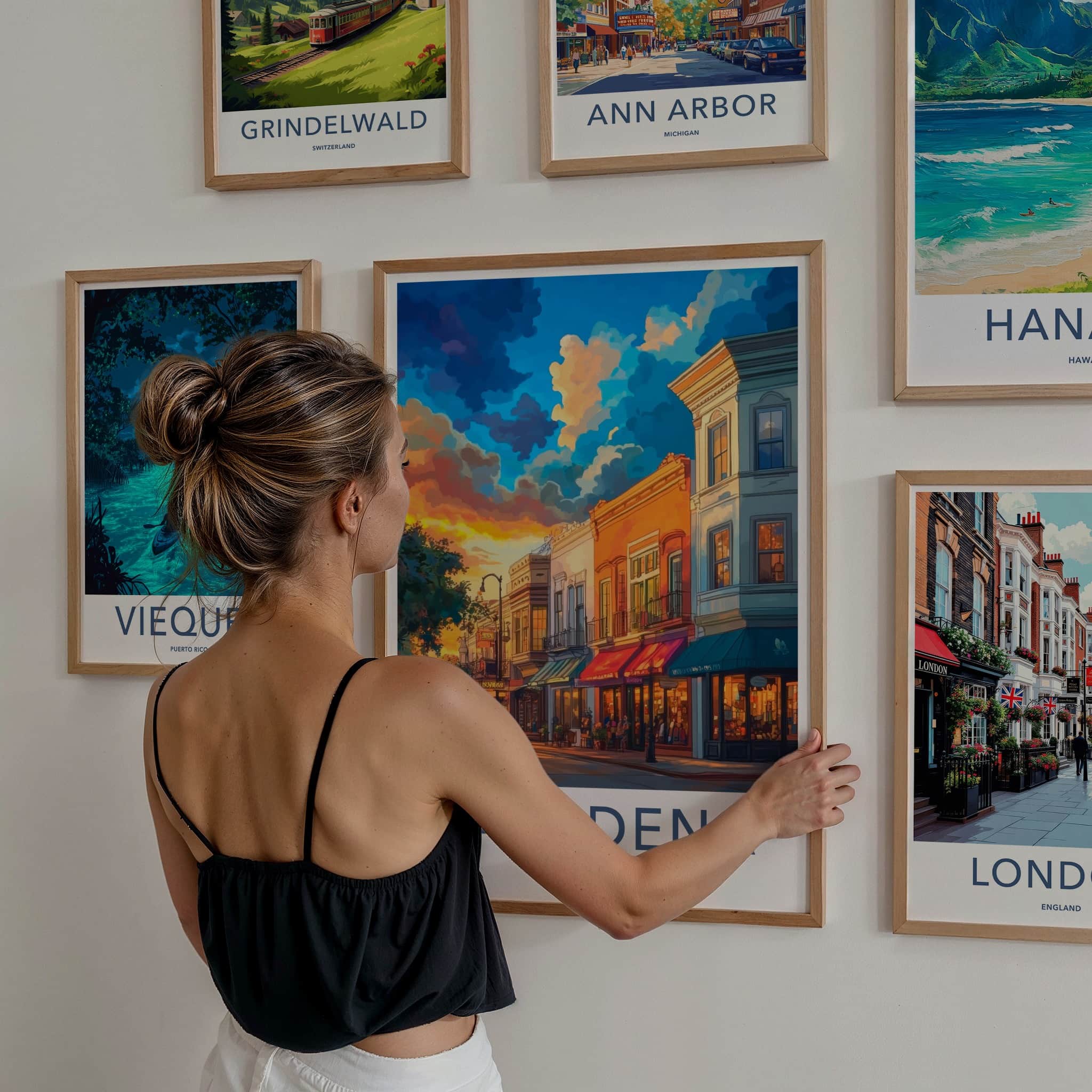 Pasadena Poster - California Travel Art - Golden Hour Street Home Decor