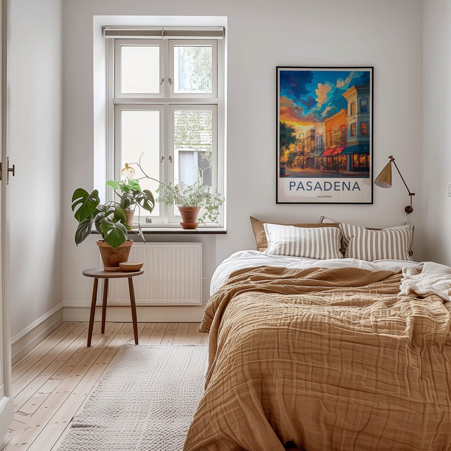 Pasadena Poster - California Travel Art - Golden Hour Street Home Decor