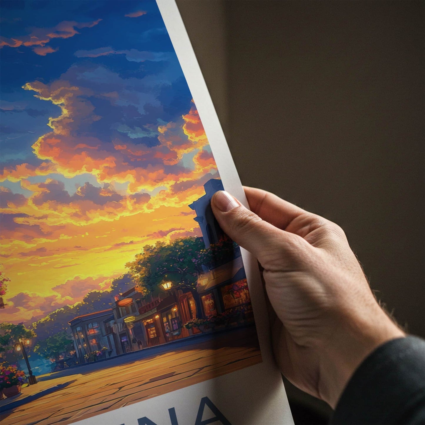 Pasadena Poster - California Travel Art - Golden Hour Street Home Decor