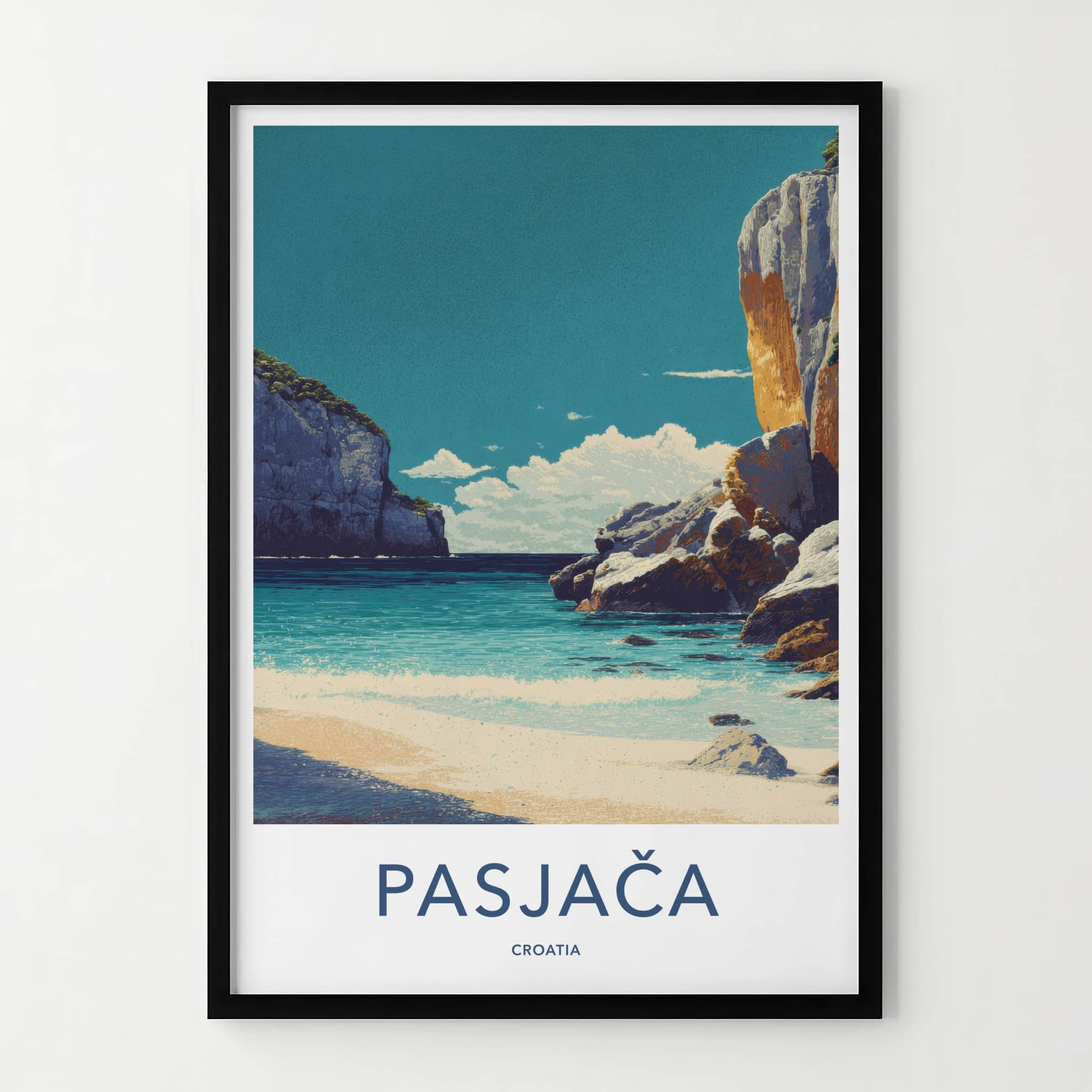 Pasjaca Poster - Croatia Cliffside Beach Wall Decor