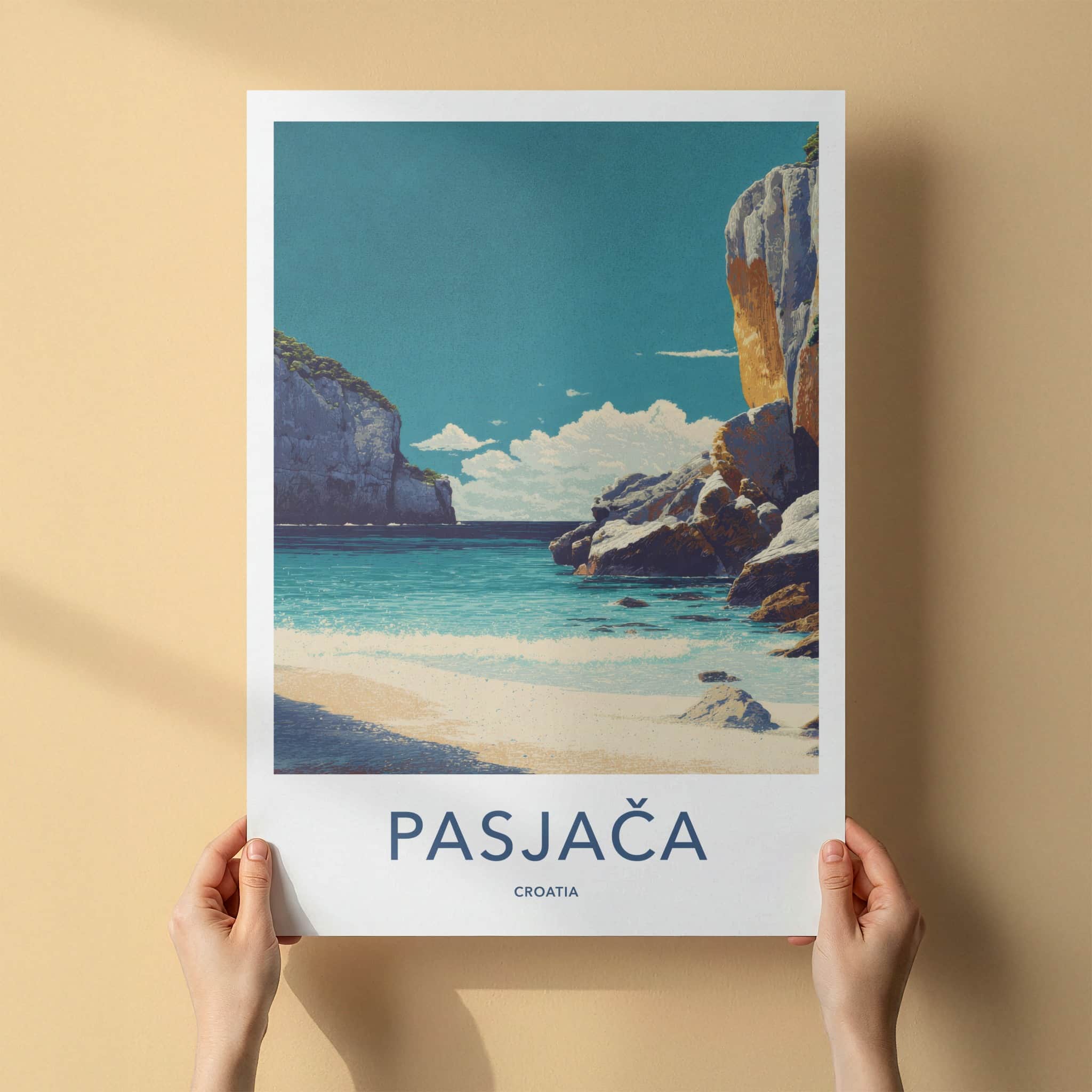 Pasjaca Poster - Croatia Cliffside Beach Wall Decor