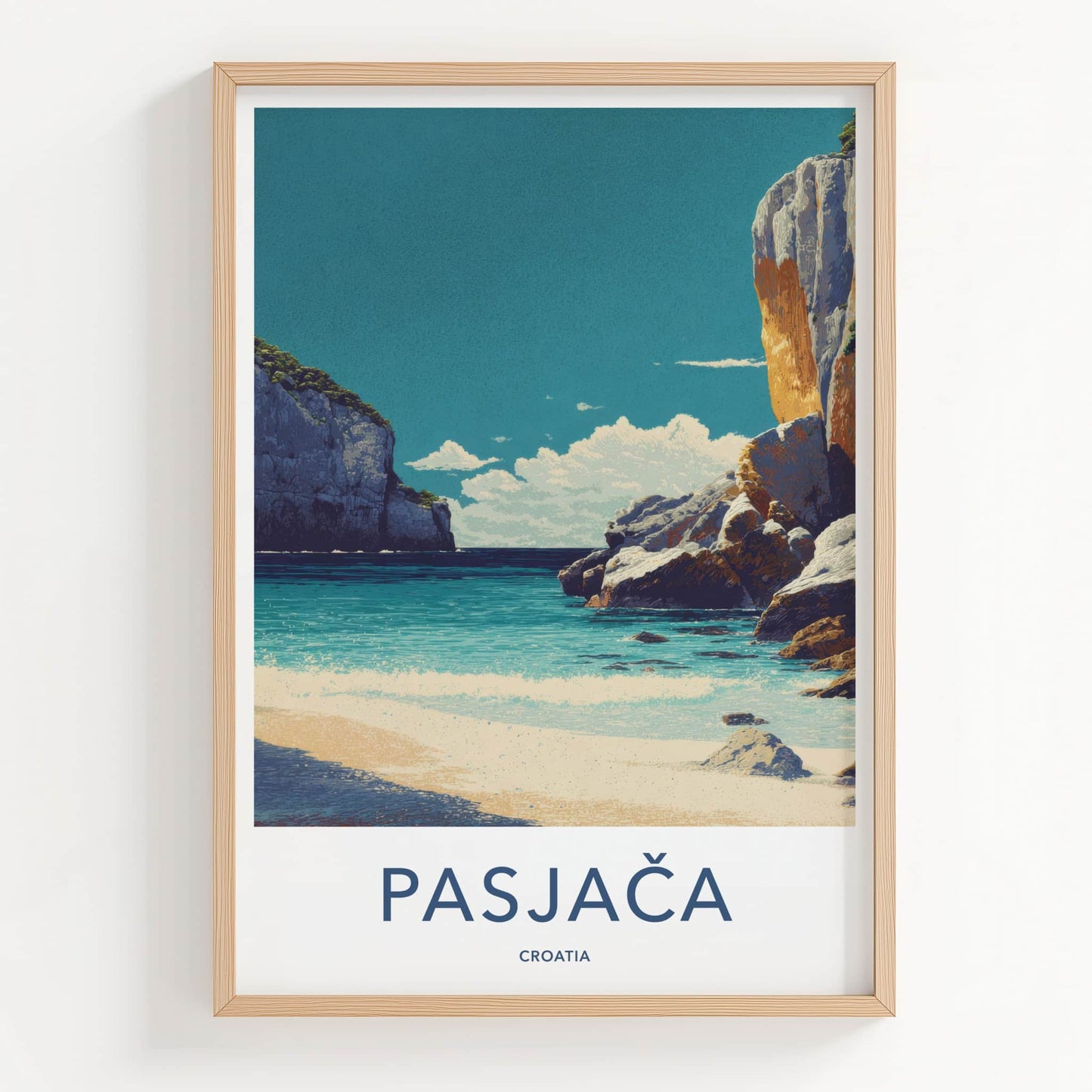 Pasjaca Poster - Croatia Cliffside Beach Wall Decor