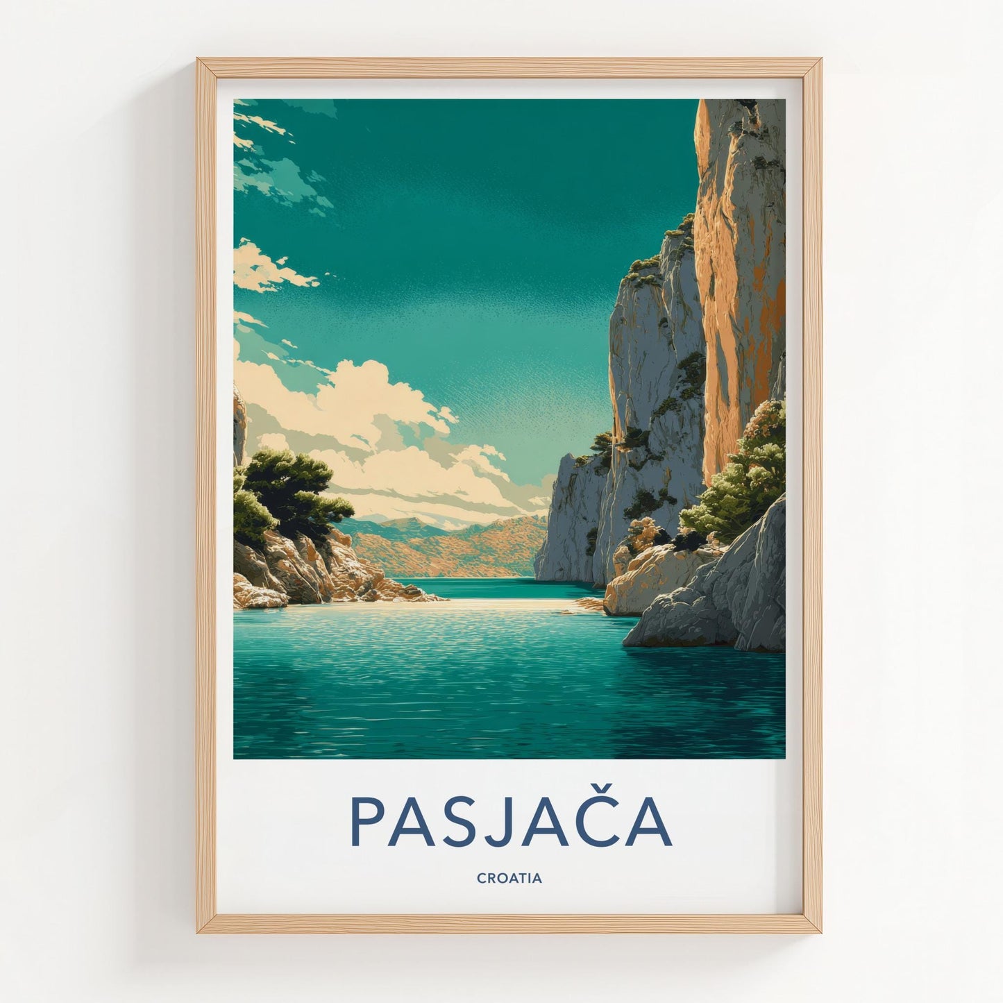Pasjaca Poster - Croatia Travel Art - Secluded Beach Cove Home Decor