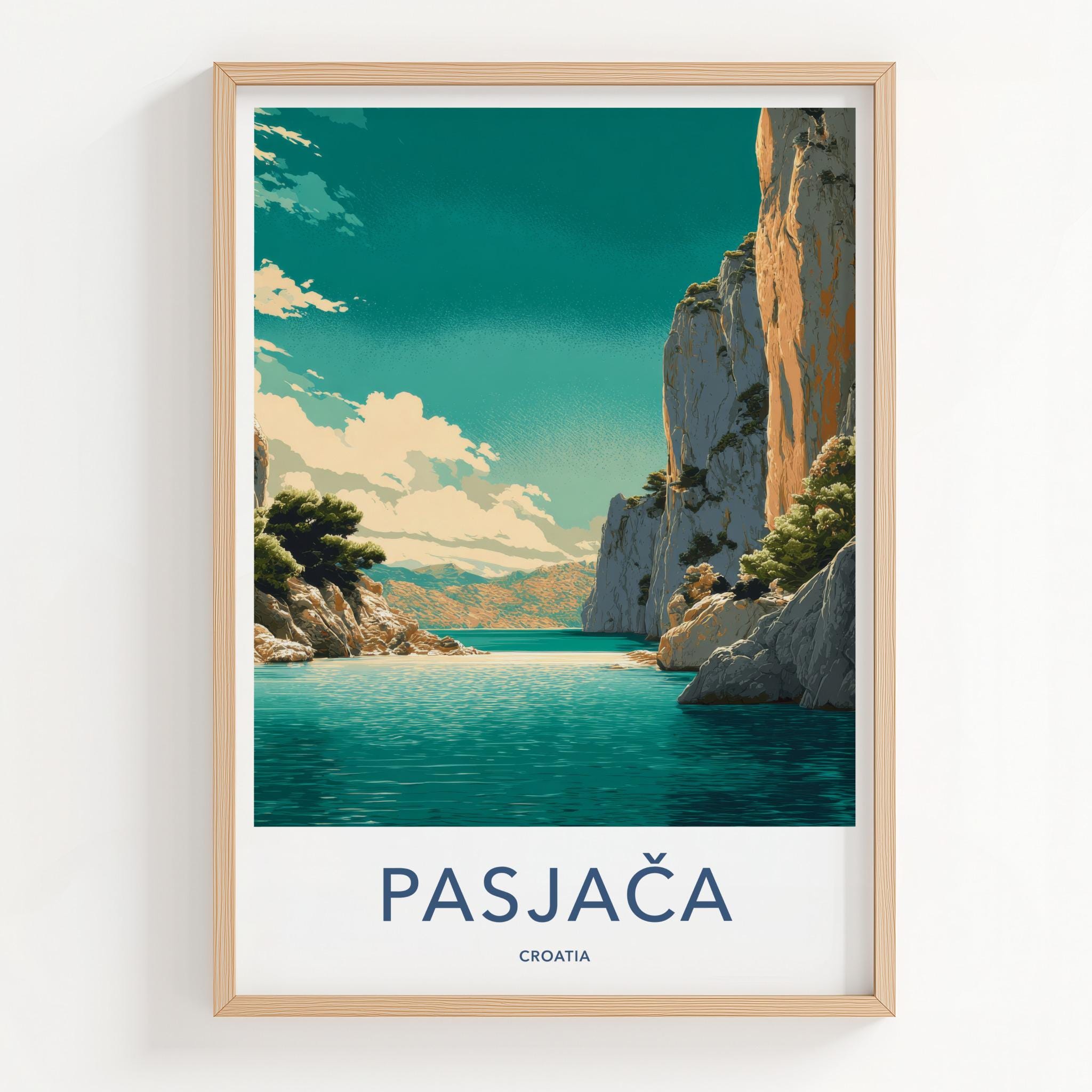 Pasjaca Poster - Croatia Travel Art - Secluded Beach Cove Home Decor