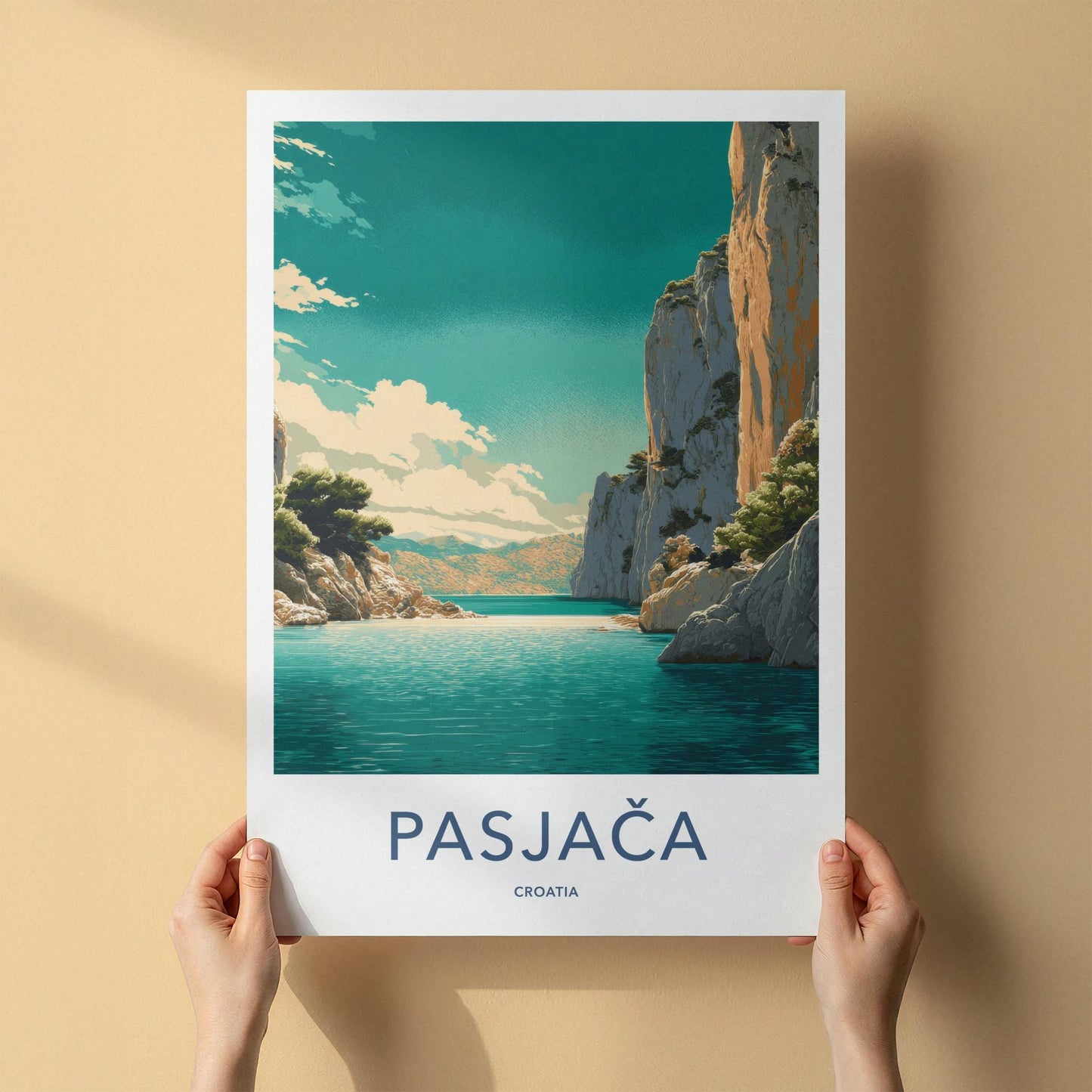 Pasjaca Poster - Croatia Travel Art - Secluded Beach Cove Home Decor