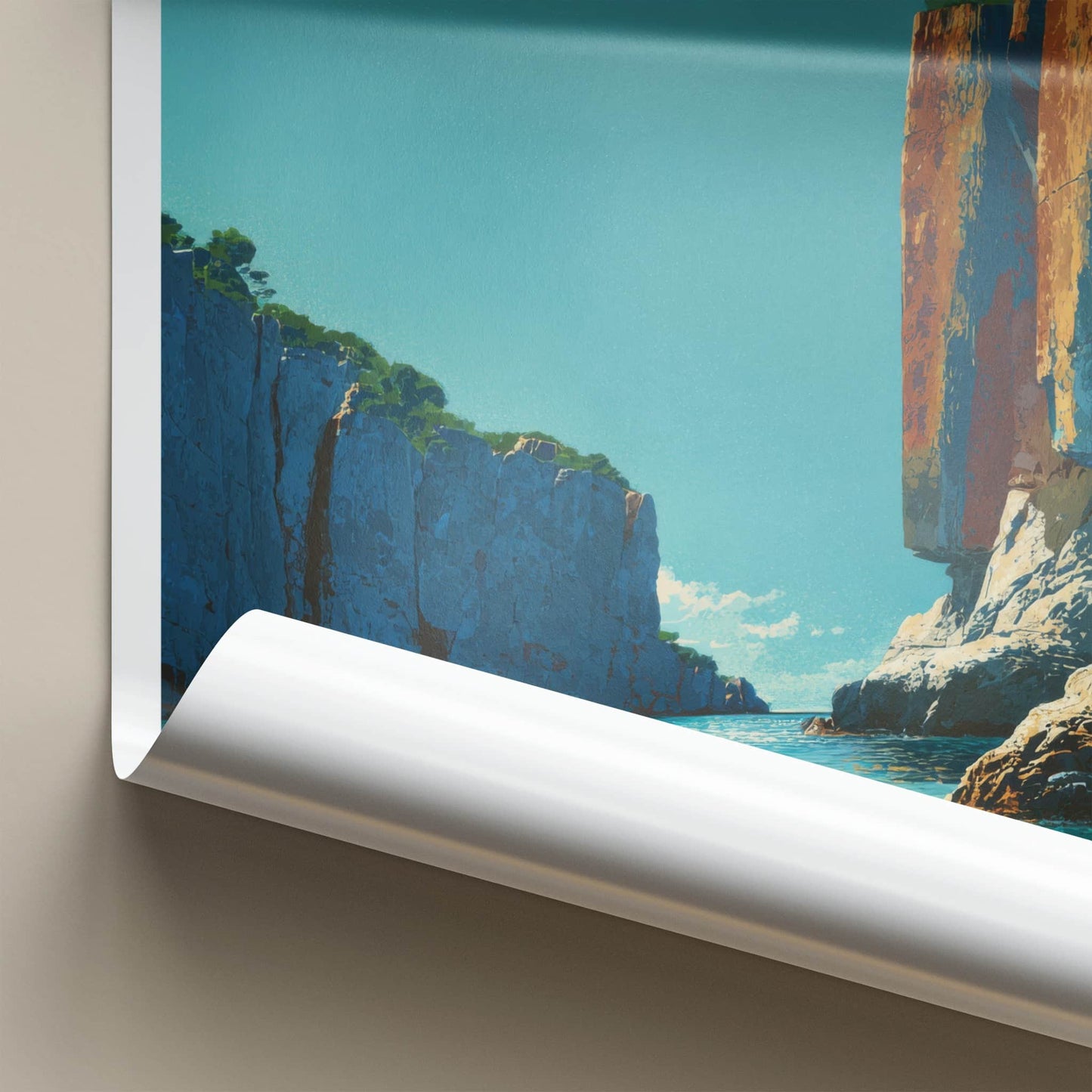 Pasjaca Poster - Croatia Travel Print - Azure Water Cliffs Home Decor
