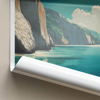 Pasjaca Poster - Croatia Travel Print - Coastal Cliffs Beach Wall Art