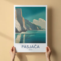Pasjaca Poster - Croatia Travel Print - Coastal Cliffs Beach Wall Art
