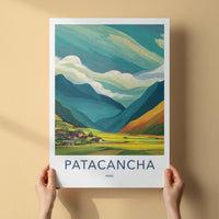 PATACANCHA Poster - Peru Travel Art - Mountain Valley Village Wall Decor