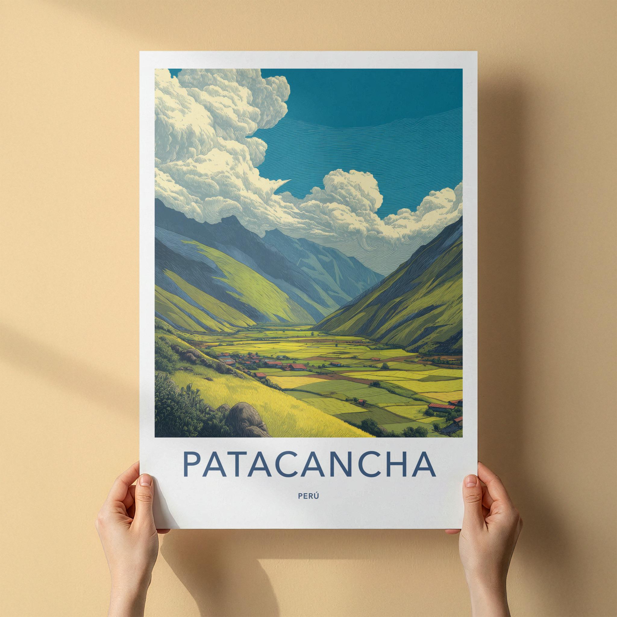 Patacancha Poster - Peru Travel Art - Vibrant Valley Scene Home Decor