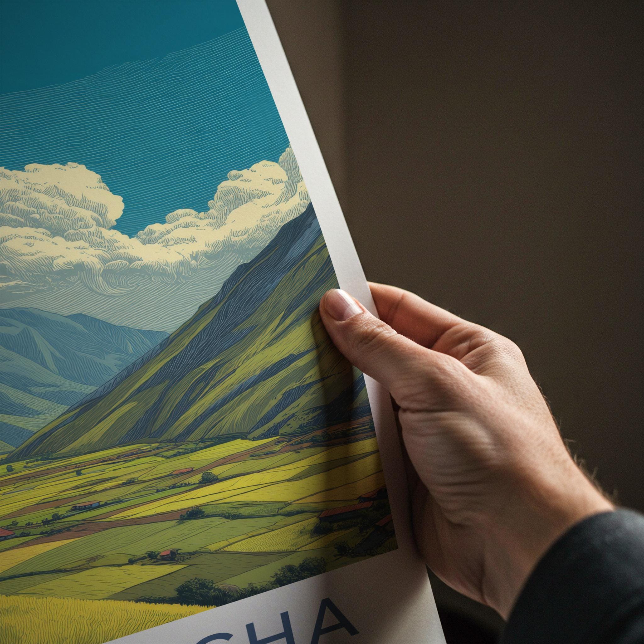 Patacancha Poster - Peru Travel Art - Vibrant Valley Scene Home Decor