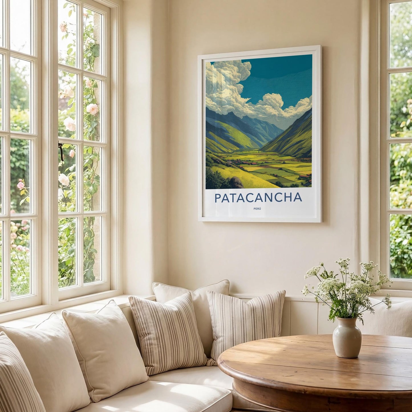 Patacancha Poster - Peru Travel Art - Vibrant Valley Scene Home Decor
