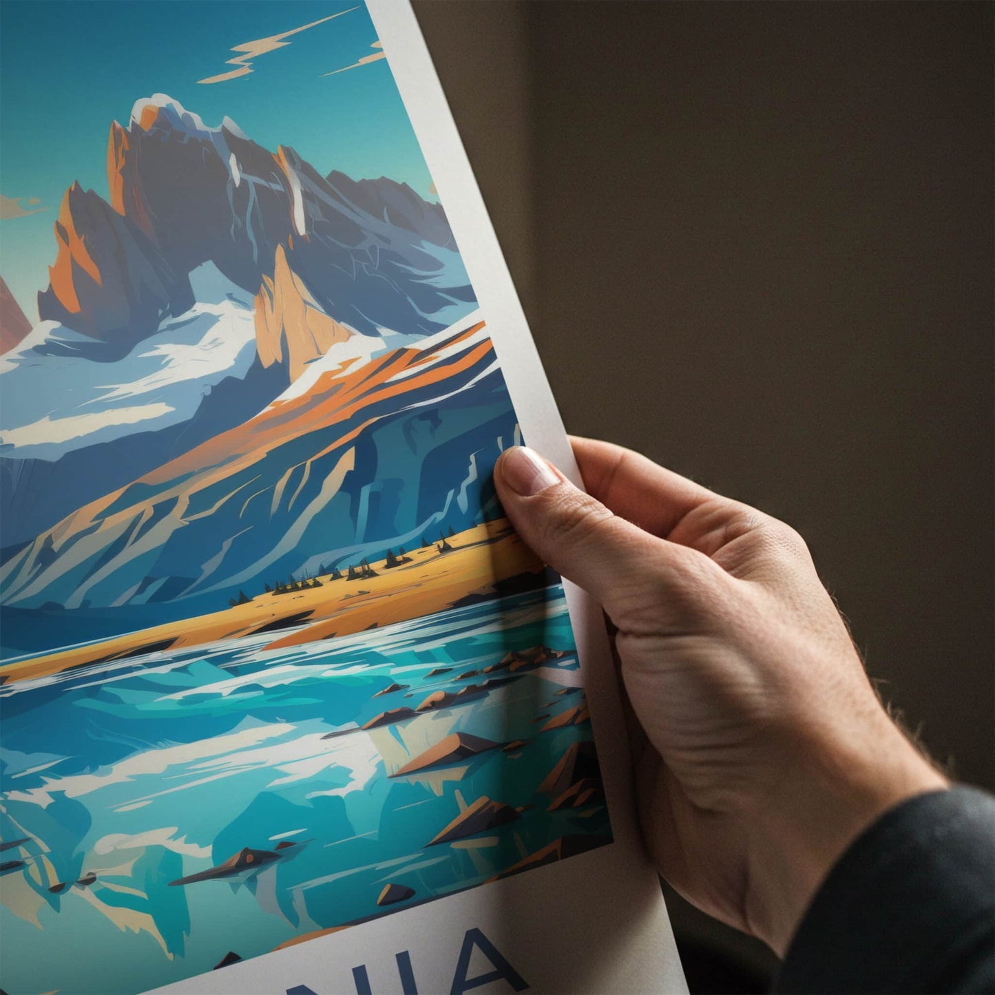 Patagonia Poster - Argentina Wall Art - Mountain Lake View Gift