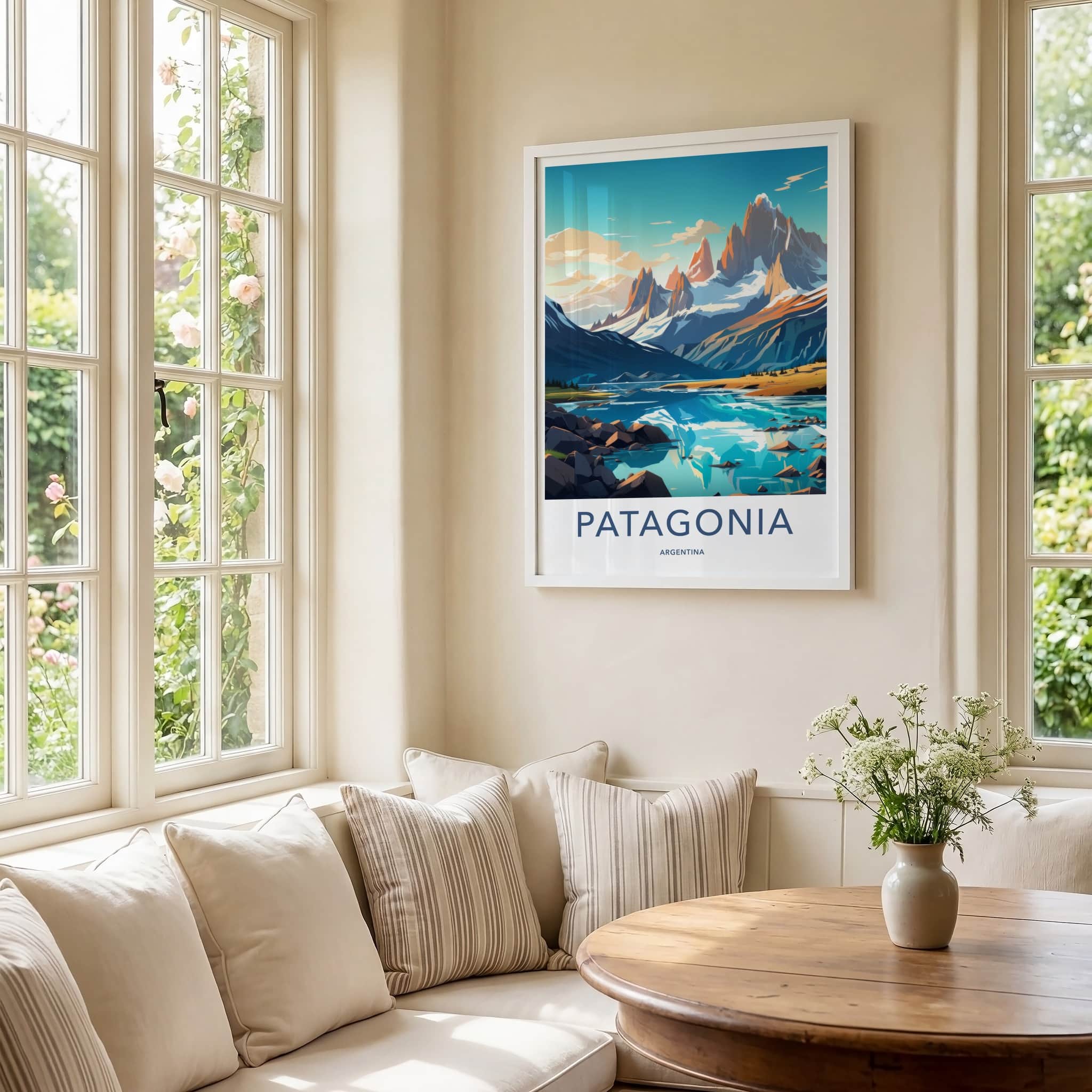 Patagonia Poster - Argentina Wall Art - Mountain Lake View Gift