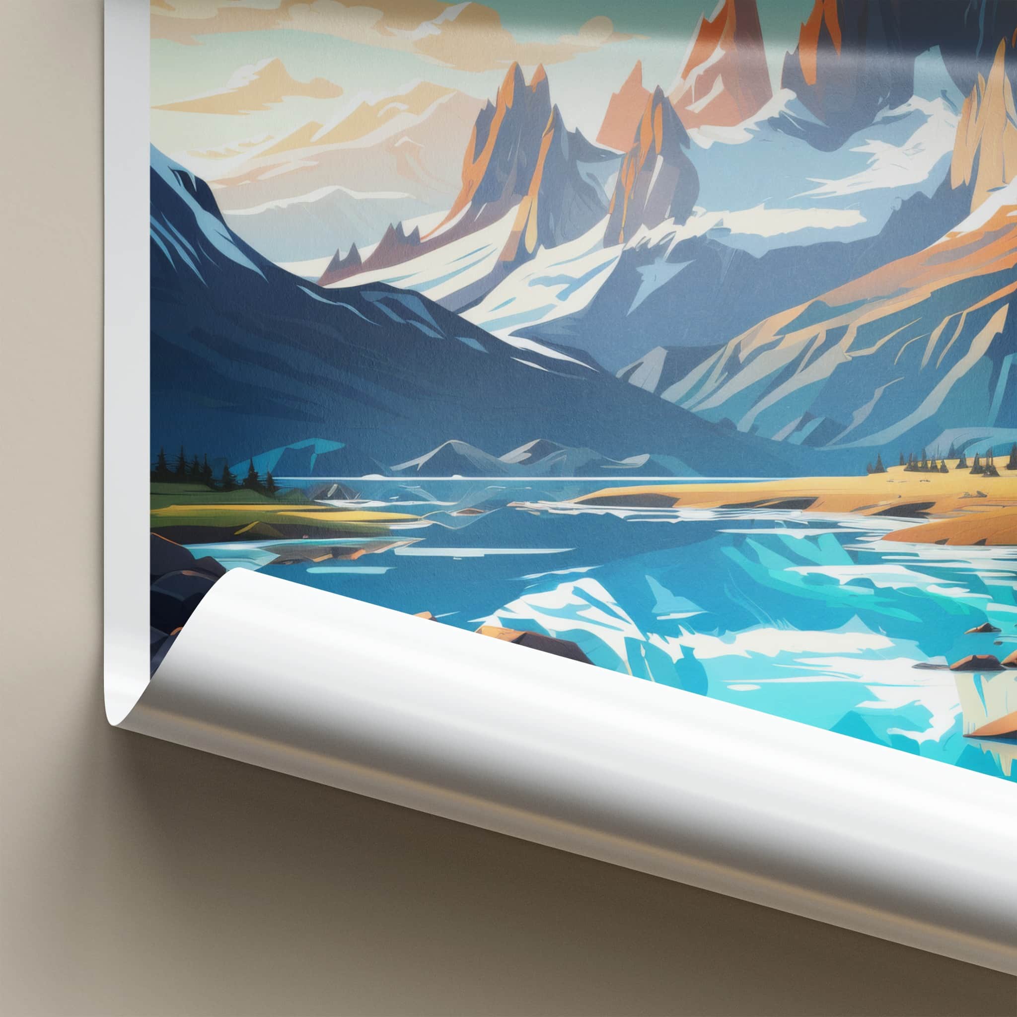 Patagonia Poster - Argentina Wall Art - Mountain Lake View Gift
