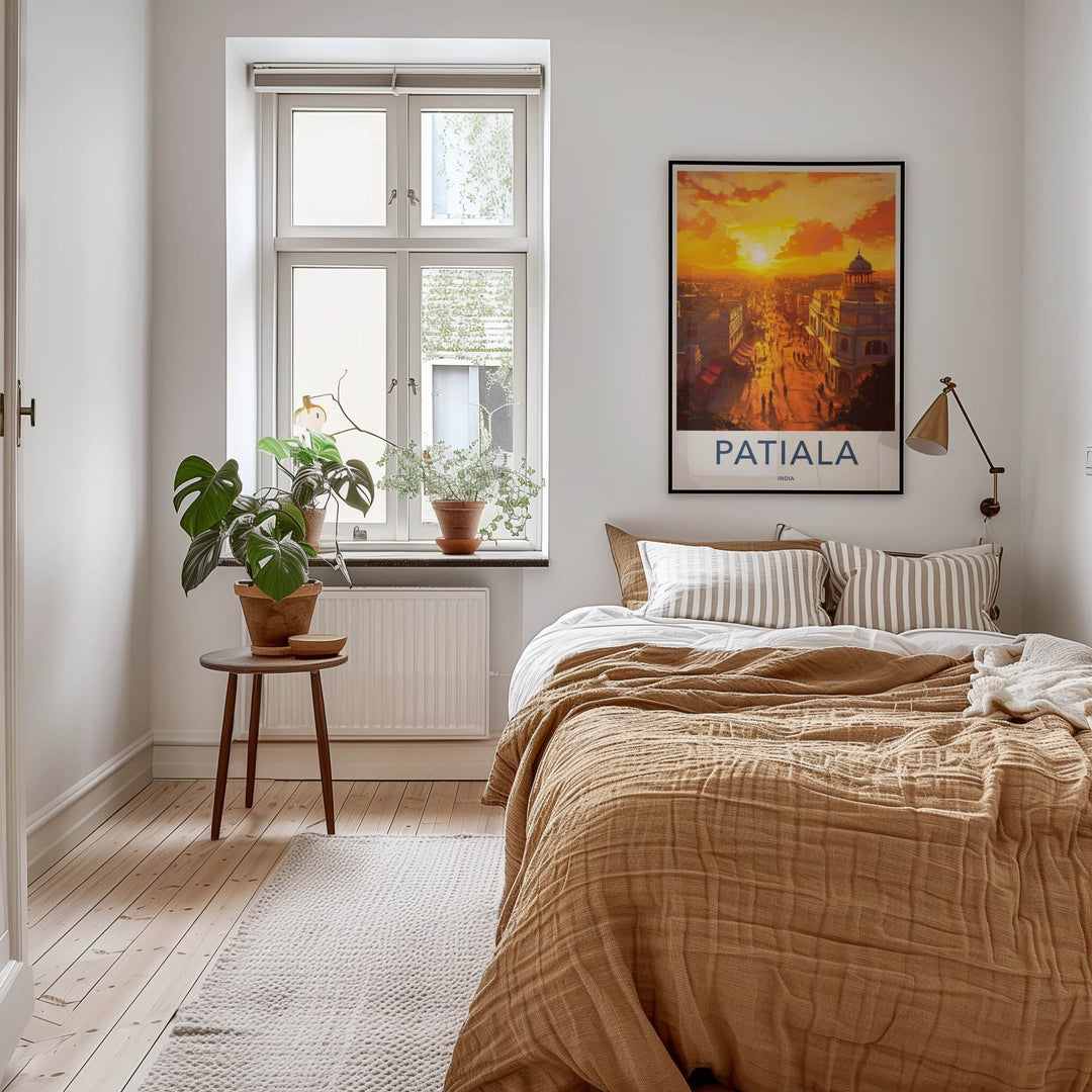 Patiala Poster - India Travel Art - Punjab Golden City Street Home Decor