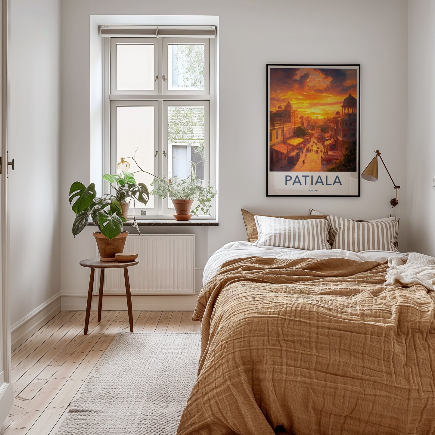 Patiala Poster - India Travel Art - Punjab Street Sunset Home Decor