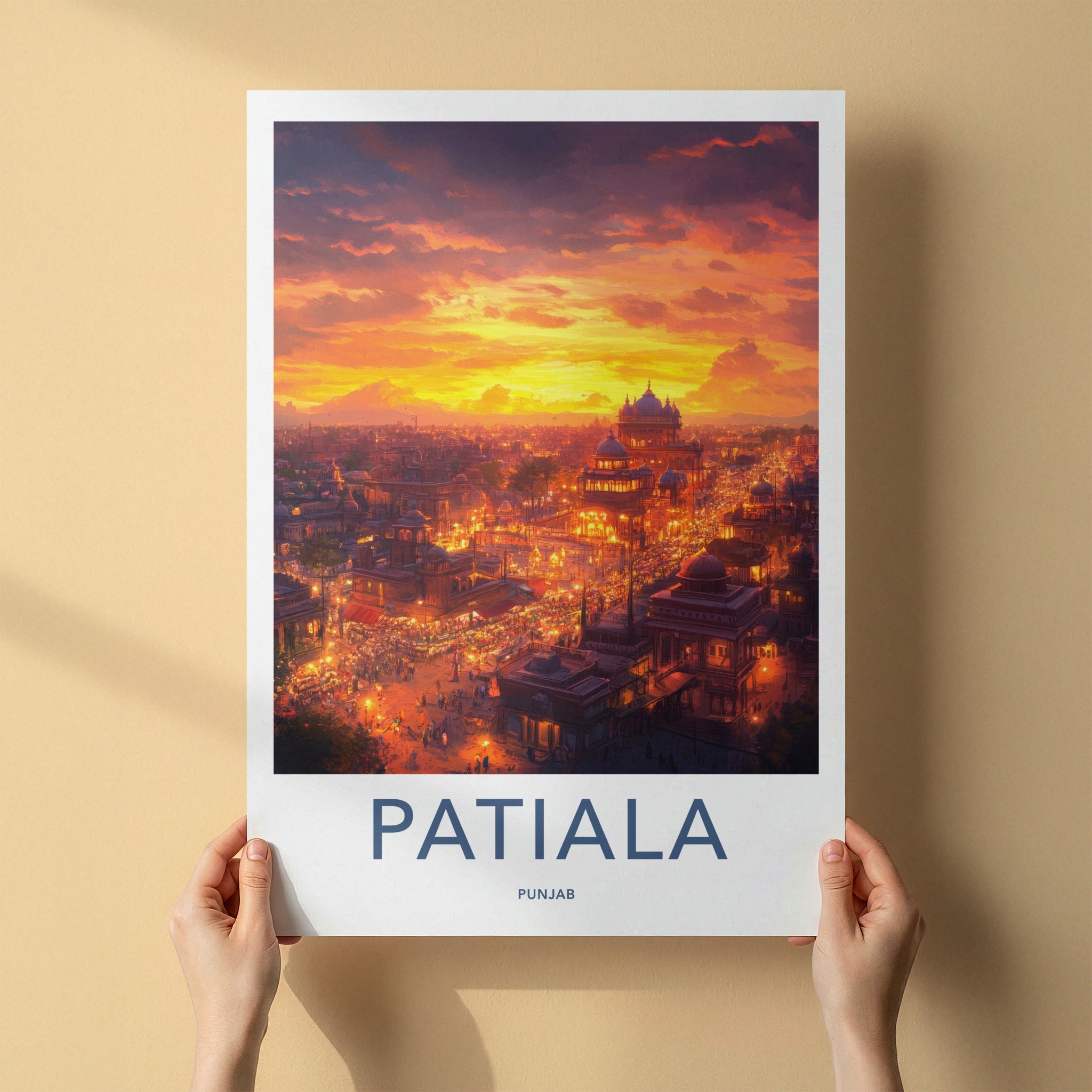Patiala Poster - India Travel Art - Punjab Vibrant Cityscape Home Decor